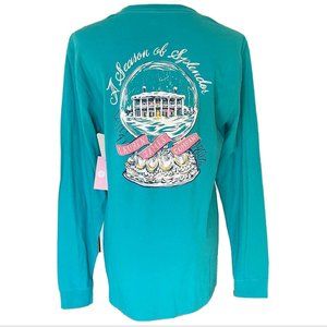 NWT! NEW! LAUREN JAMES SEASON OF SPLENDOR SNOWGLOBE T-SHIRT WINTER TEE WOMENS XS